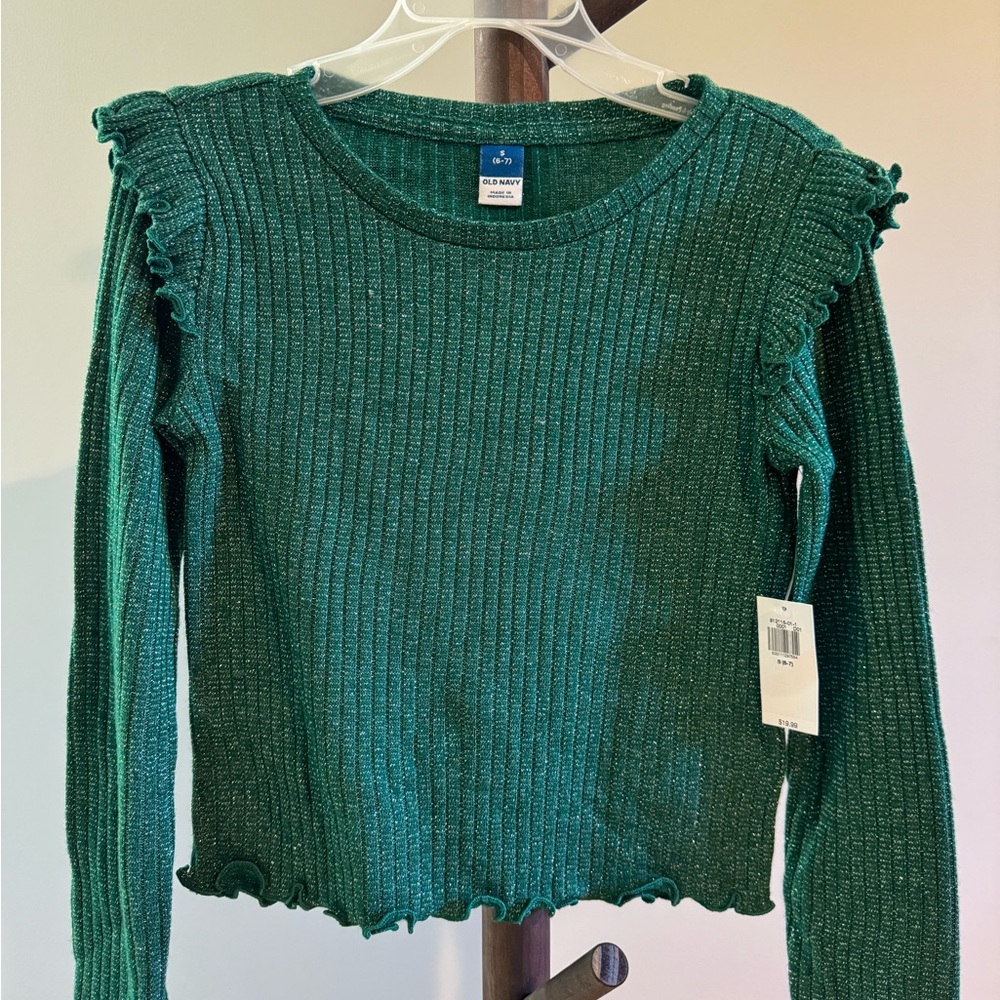 Brand NWT sweater with frill detail on shoulder